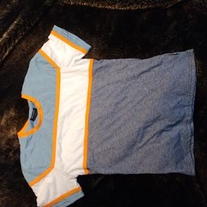 Ocean current short sleeve t shirt blue, orange and white